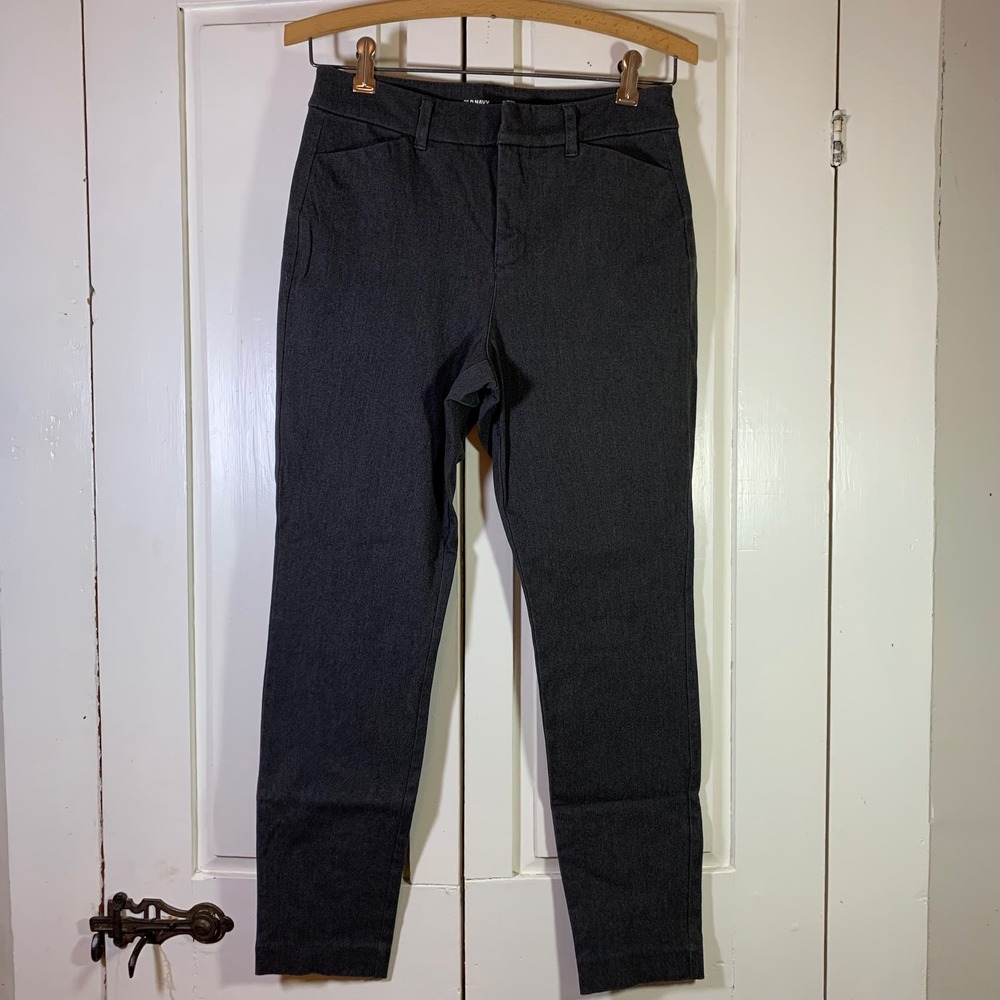 Old Navy Pixie Pants Womens 2 High Rise‎ Slim Pockets Gray Career Church Office - Picture 1 of 11
